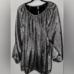 Lane Bryant Shimmering Silver Blouse 22/24